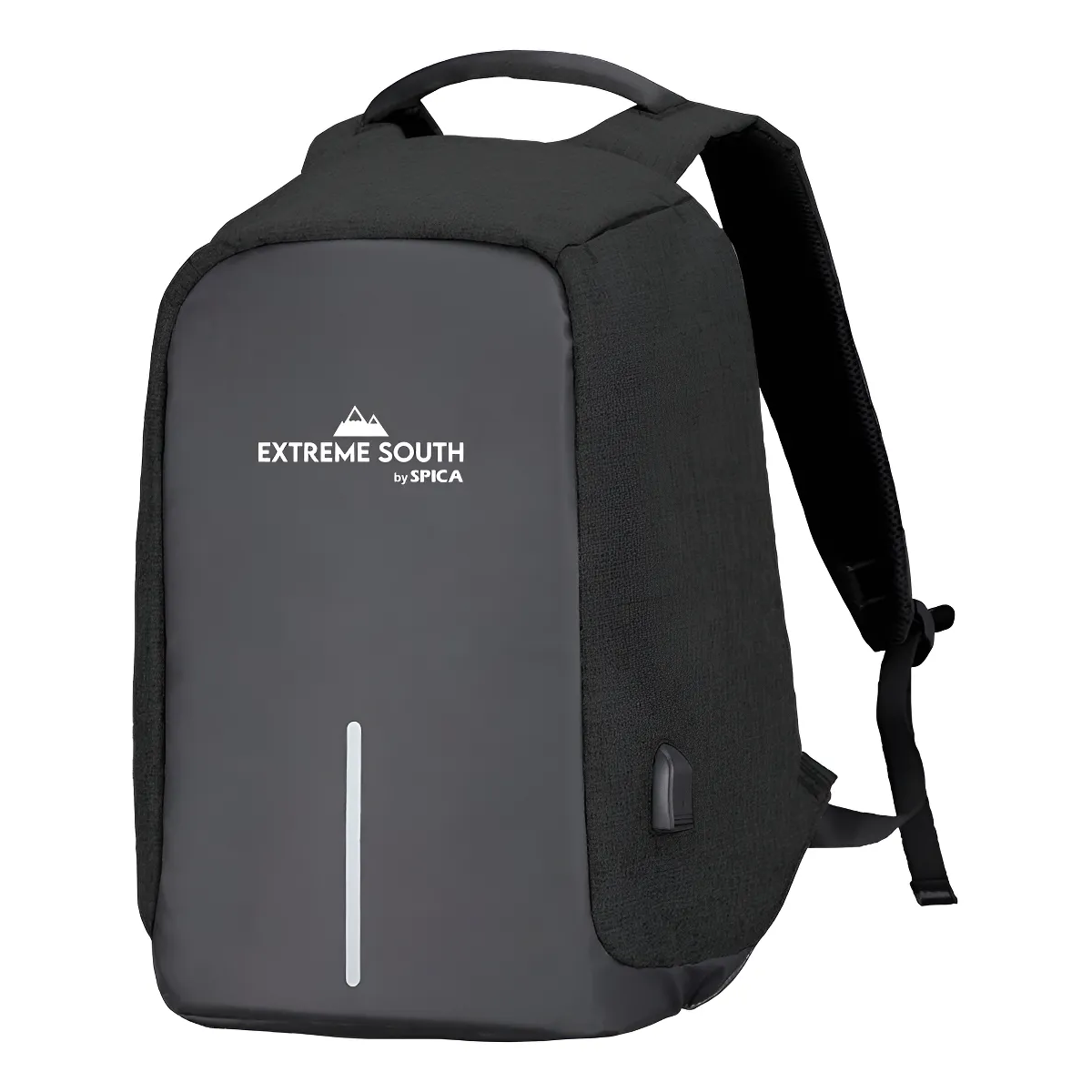 Mochila antirrobo EXTREME SOUTH by Spica M-10 color negro en fondo blanco 1200x1200 