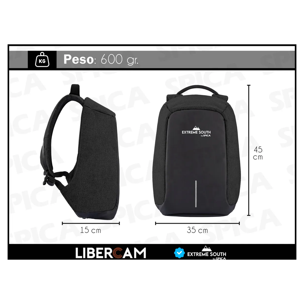 Dimensiones mochila Spica M-10 45x35x15 cm, 600g